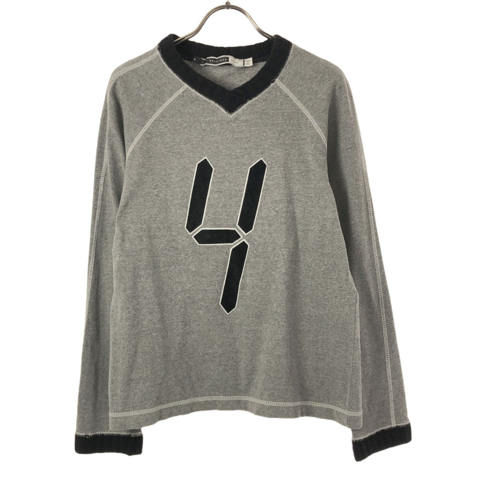 SPORTMAX スポーツマックス イタリア製 長袖 Vネック Tシャツ M グレー ロンT メンズ