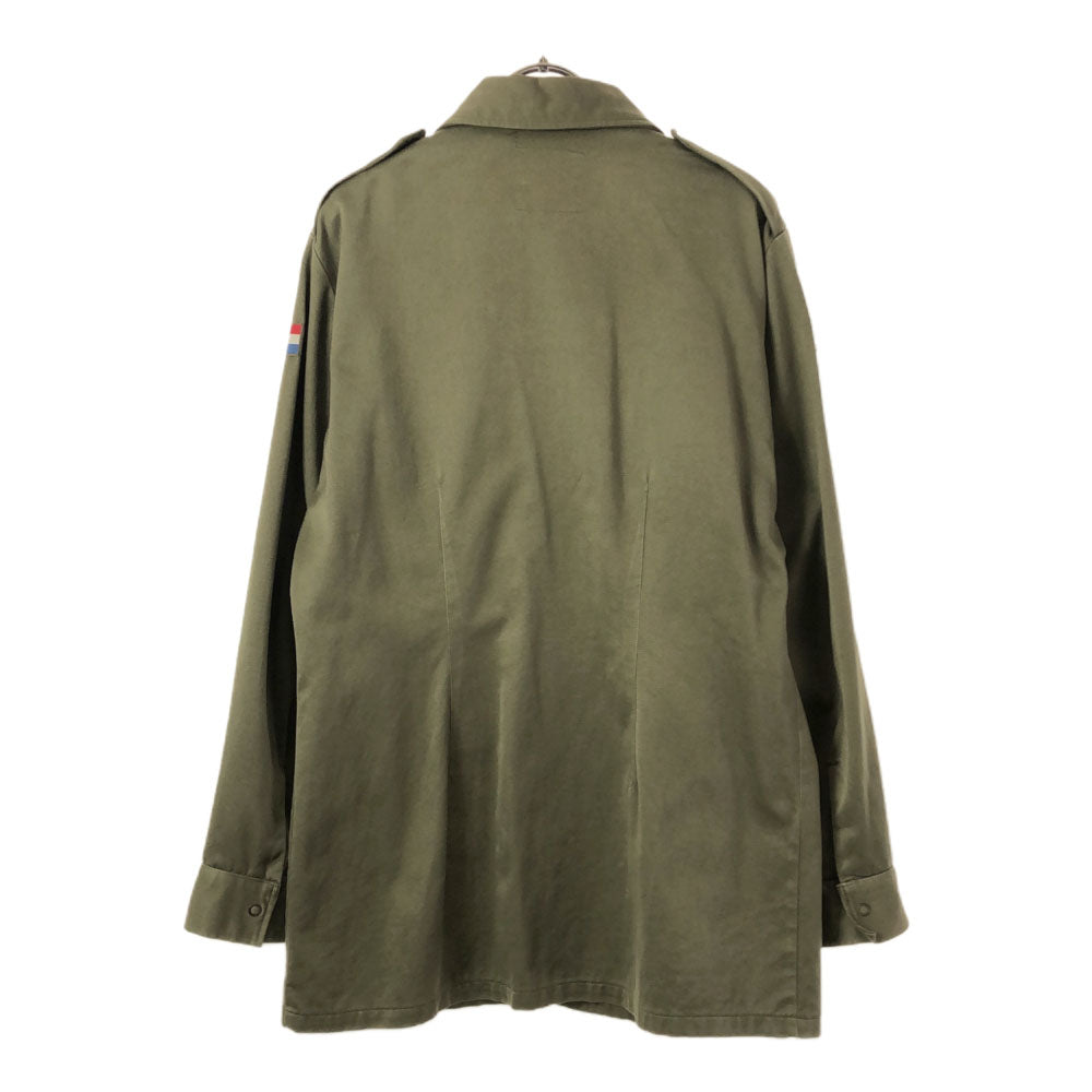 DUTCH ARMY オランダ軍 70s フィールド シャツジャケット ミリタリージャケット カーキ 比翼ボタン オールド ヴィンテージ メンズ
