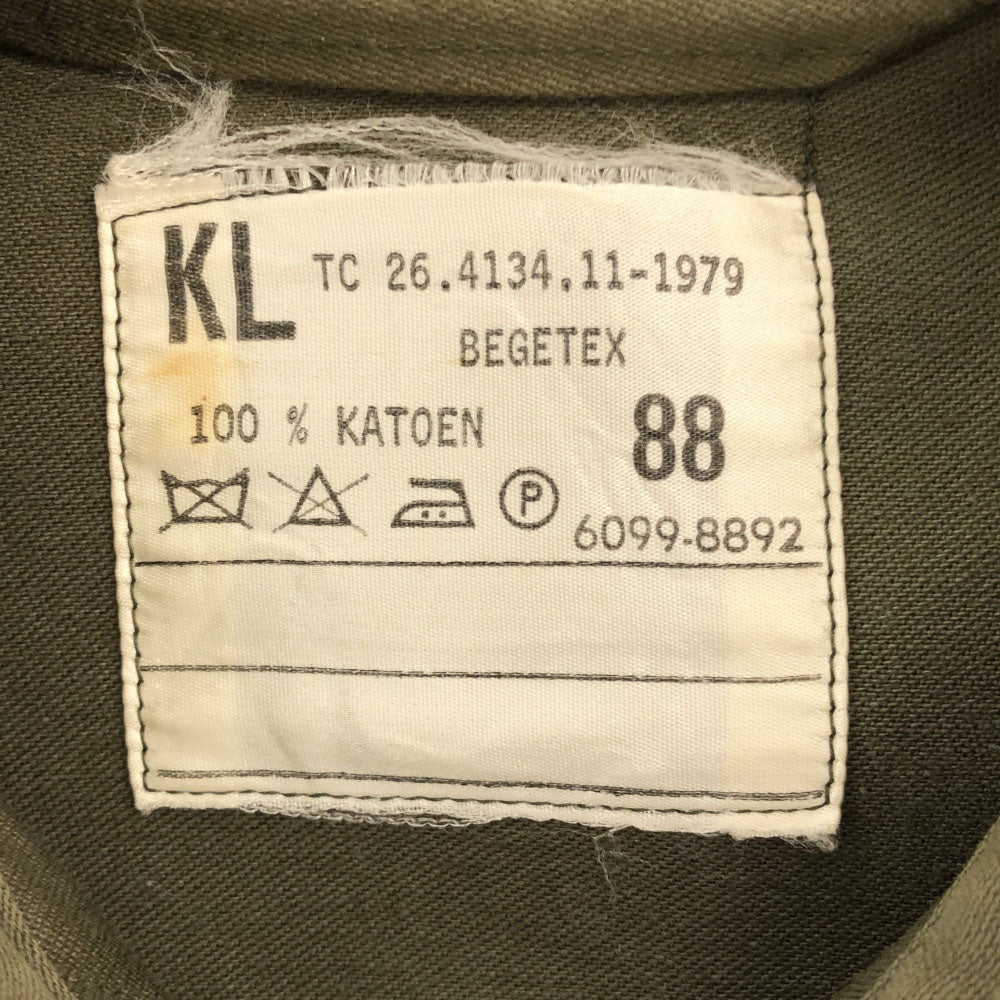 DUTCH ARMY オランダ軍 70s フィールド シャツジャケット ミリタリージャケット カーキ 比翼ボタン オールド ヴィンテージ メンズ