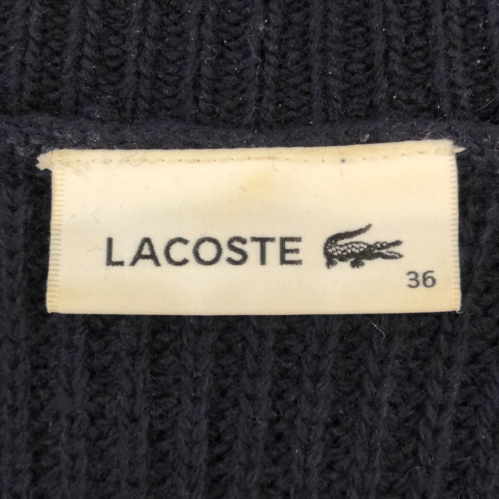 LACOSTE ラコステ ウールブレンド 長袖 タートルネック セーター 36 ネイビー ニット レディース