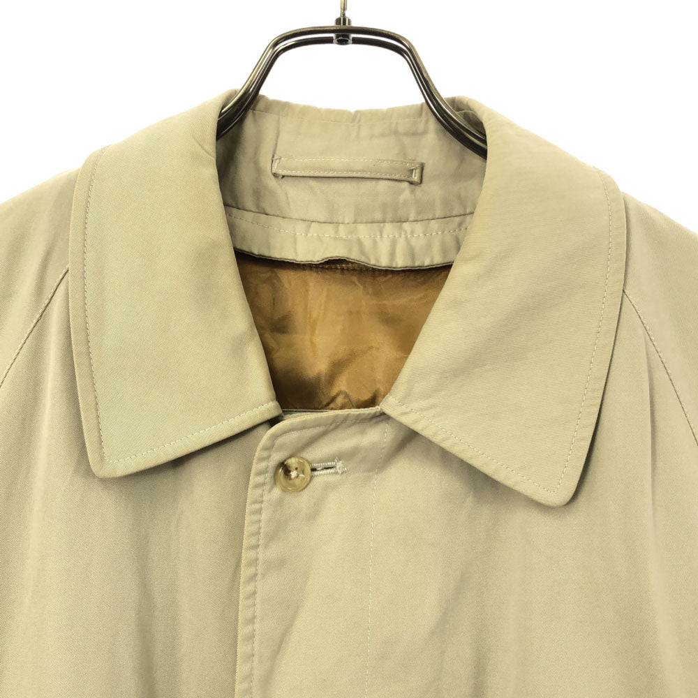 Aquascutum アクアスキュータム 80s 90s 英国製 オールド ステンカラーコート ベージュ 比翼ボタン メンズ