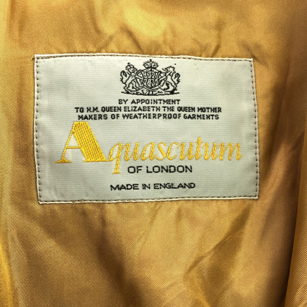 Aquascutum アクアスキュータム 80s 90s 英国製 オールド ステンカラーコート ベージュ 比翼ボタン メンズ