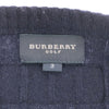 バーバリー 日本製 三陽商会 ウールブレンド ゴルフ 長袖 Vネック セーター 3 ネイビー BURBERRY ニット メンズ