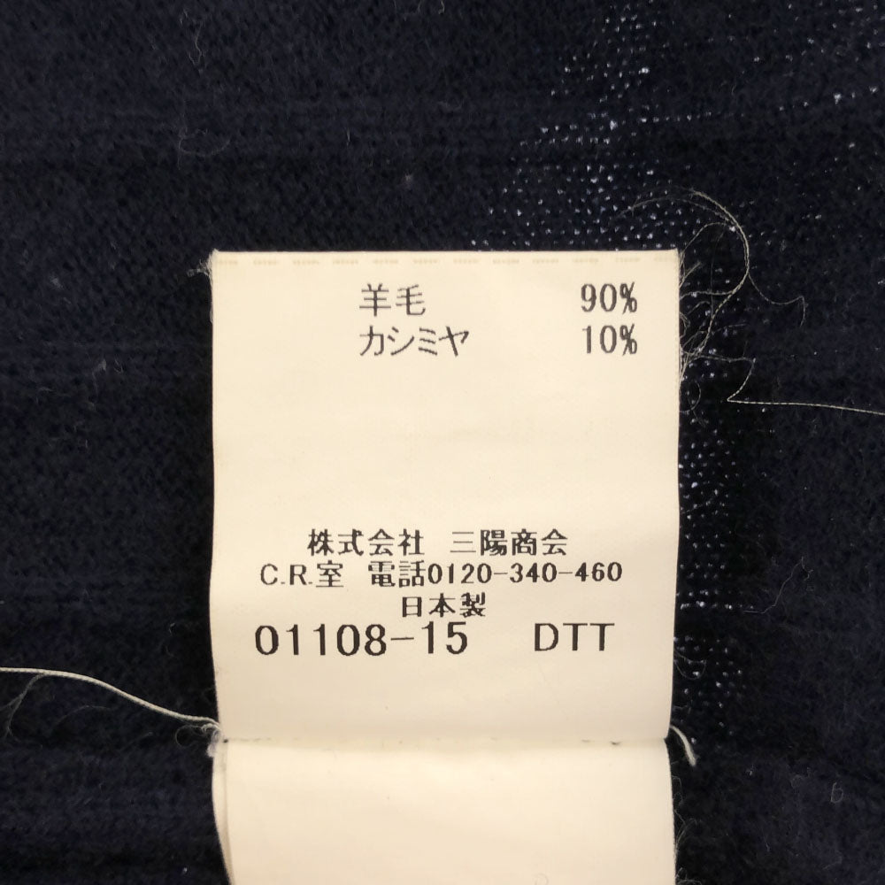 BURBERRY バーバリー 日本製 三陽商会 ウールブレンド ゴルフ 長袖 Vネック セーター 3 ネイビー ニット メンズ