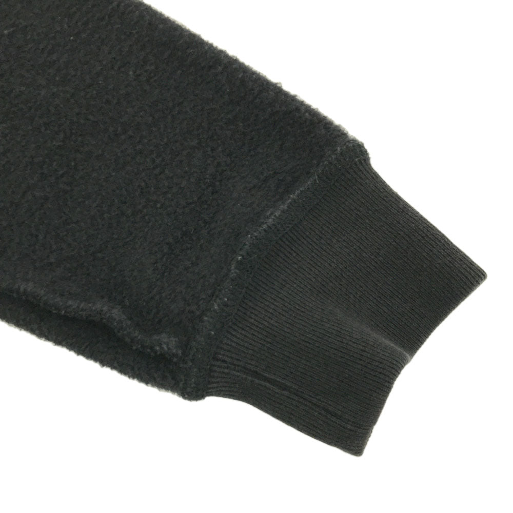 STUSSY ステューシー ロゴ刺繍 長袖 切替 パーカー S ブラック 起毛 メンズ