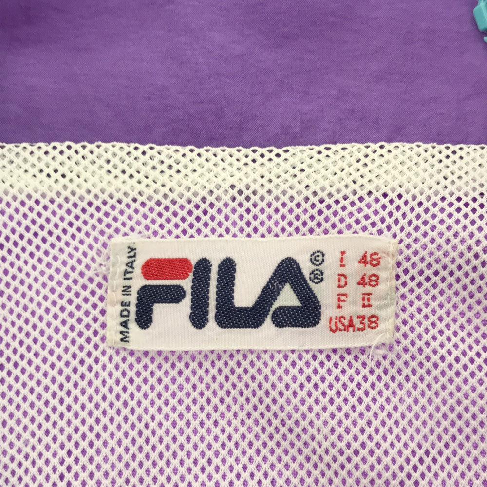 FILA フィラ 90s イタリア製 ロゴ刺繍 ナイロンジャケット 38 ブルゾン オールド メンズ
