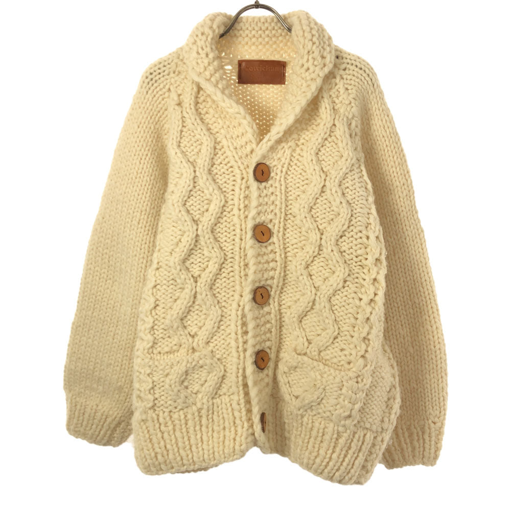 カウチンシェパード フィッシャーマン 長袖 カウチンセーター ホワイト Cowichan shepherd ニットジャケット カーディガン メンズ