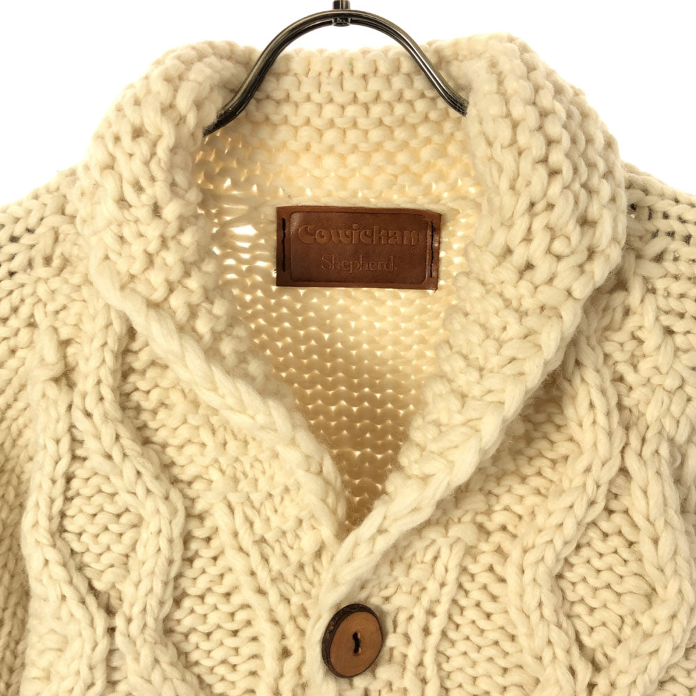 カウチンシェパード フィッシャーマン 長袖 カウチンセーター ホワイト Cowichan shepherd ニットジャケット カーディガン メンズ