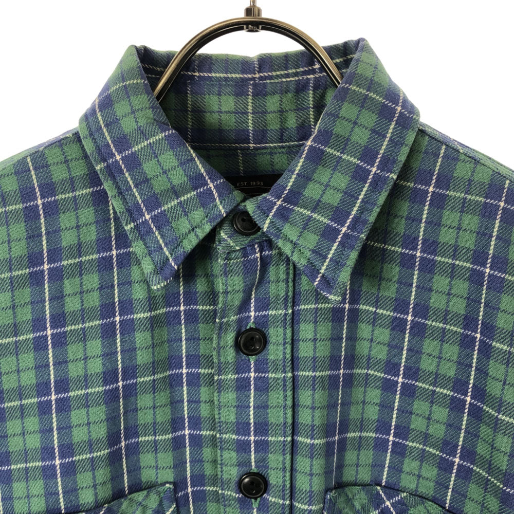 RRL ダブルアールエル 一ツ星 チェック柄 長袖 シャツ 2 グリーン×ブルー ラルフローレン RALPH LAUREN メンズ