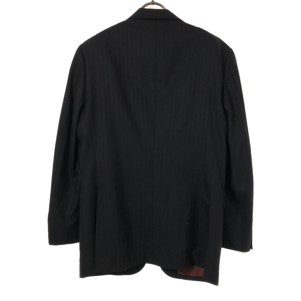 BURBERRY BLACK LABEL バーバリーブラックレーベル 三陽商会 日本製 ウール ストライプ テーラードジャケット 38L ブラック メンズ