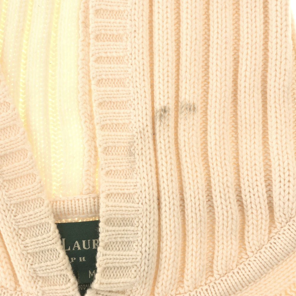 LAUREN RALPH LAUREN ローレンラルフローレン 長袖 ニット パーカー M ホワイト セーター レディース