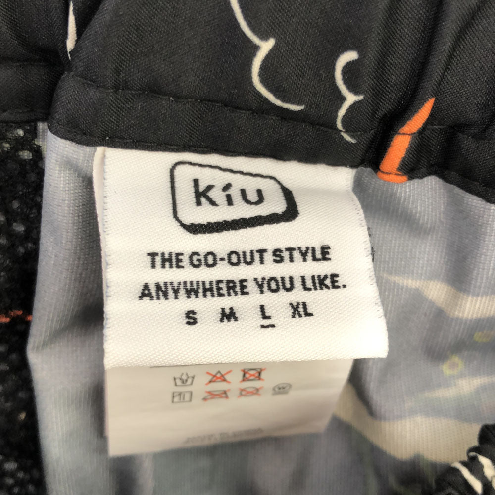 キウ 総柄 ウォータープルーフ アウトドアショートパンツ L ブラック系 KiU レディース
