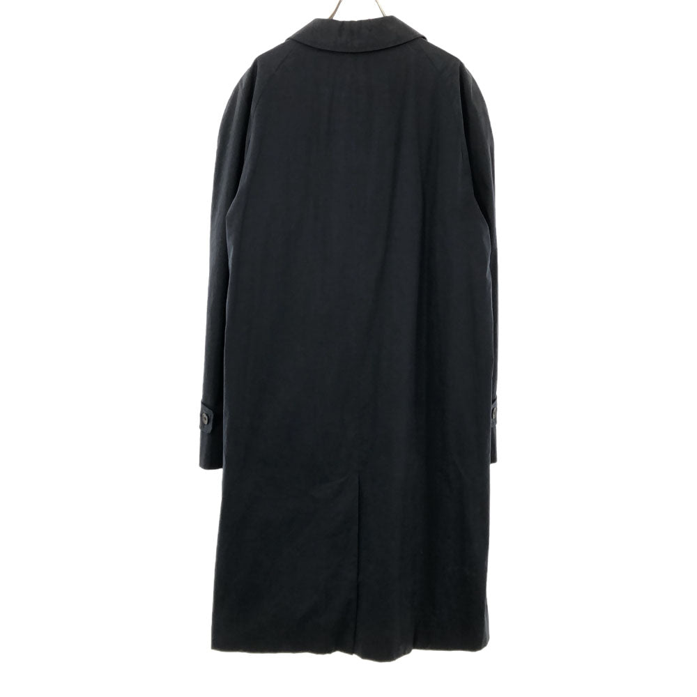 Aquascutum アクアスキュータム ステンカラーコート ネイビー 裏チェック メンズ