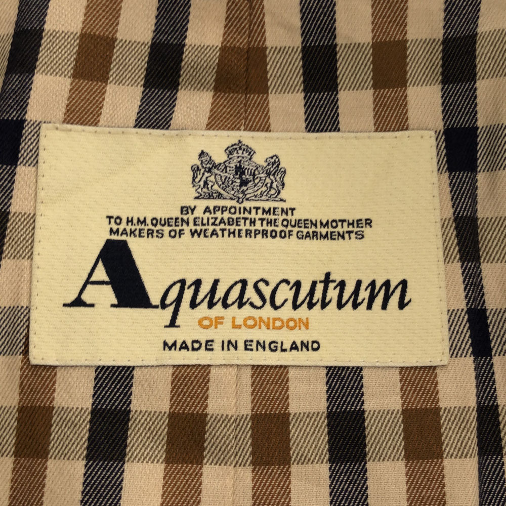 Aquascutum アクアスキュータム ステンカラーコート ネイビー 裏チェック メンズ