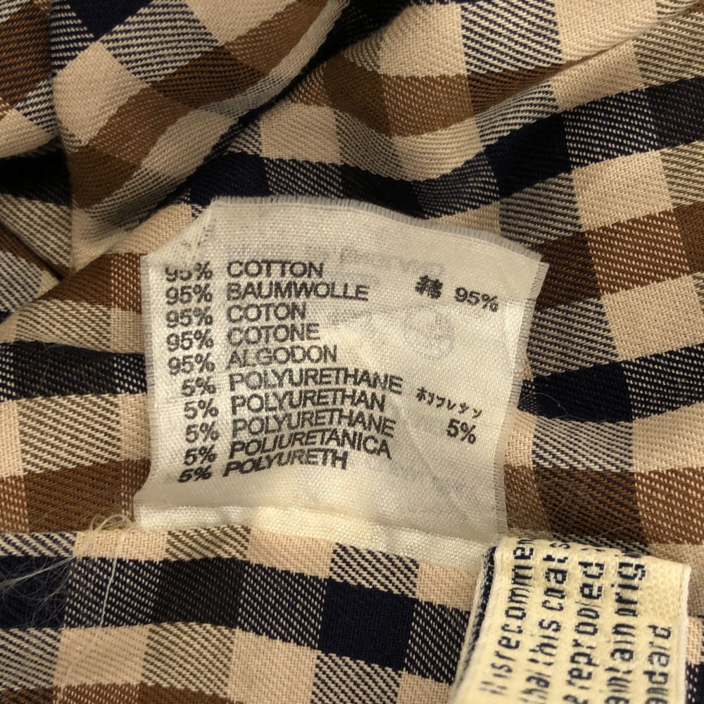 Aquascutum アクアスキュータム ステンカラーコート ネイビー 裏チェック メンズ