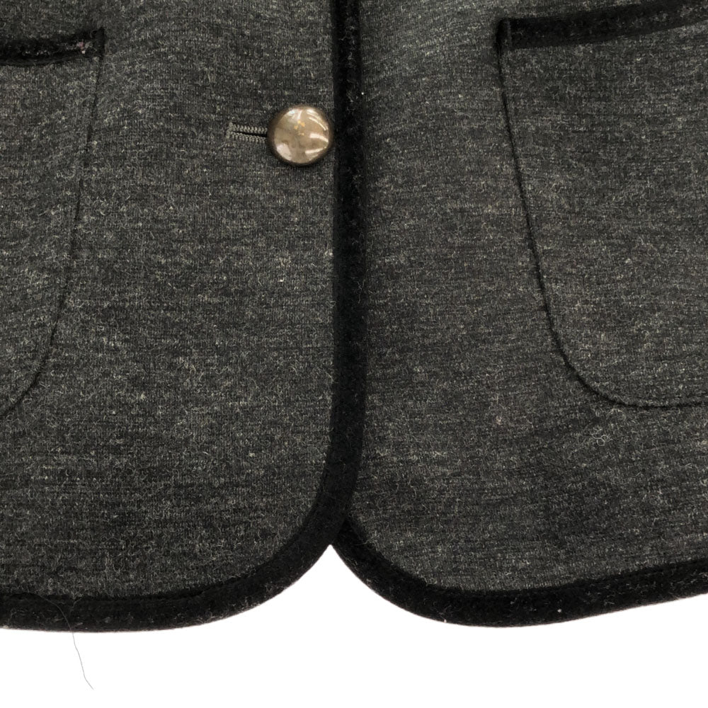 フレッドぺリー 日本製 ブローチ付き テーラードジャケット S グレー系 裏ストライプ レディース