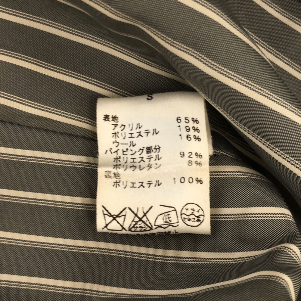 フレッドぺリー 日本製 ブローチ付き テーラードジャケット S グレー系 裏ストライプ レディース