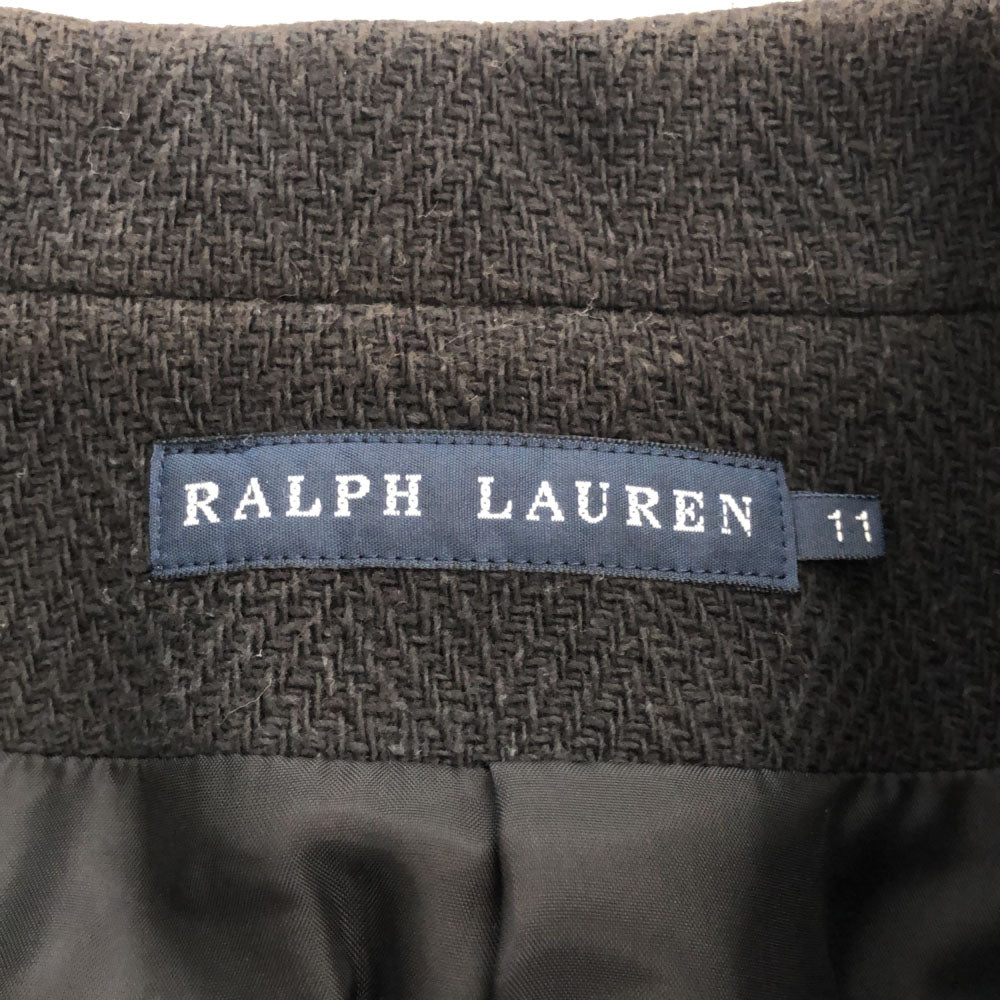 RALPH LAUREN ラルフローレン 日本製 ウールブレンド テーラードジャケット 11 ブラック レディース
