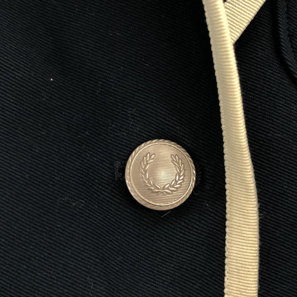FRED PERRY フレッドペリー 日本製 テーラードジャケット S ブラック 裏ストライプ レディース