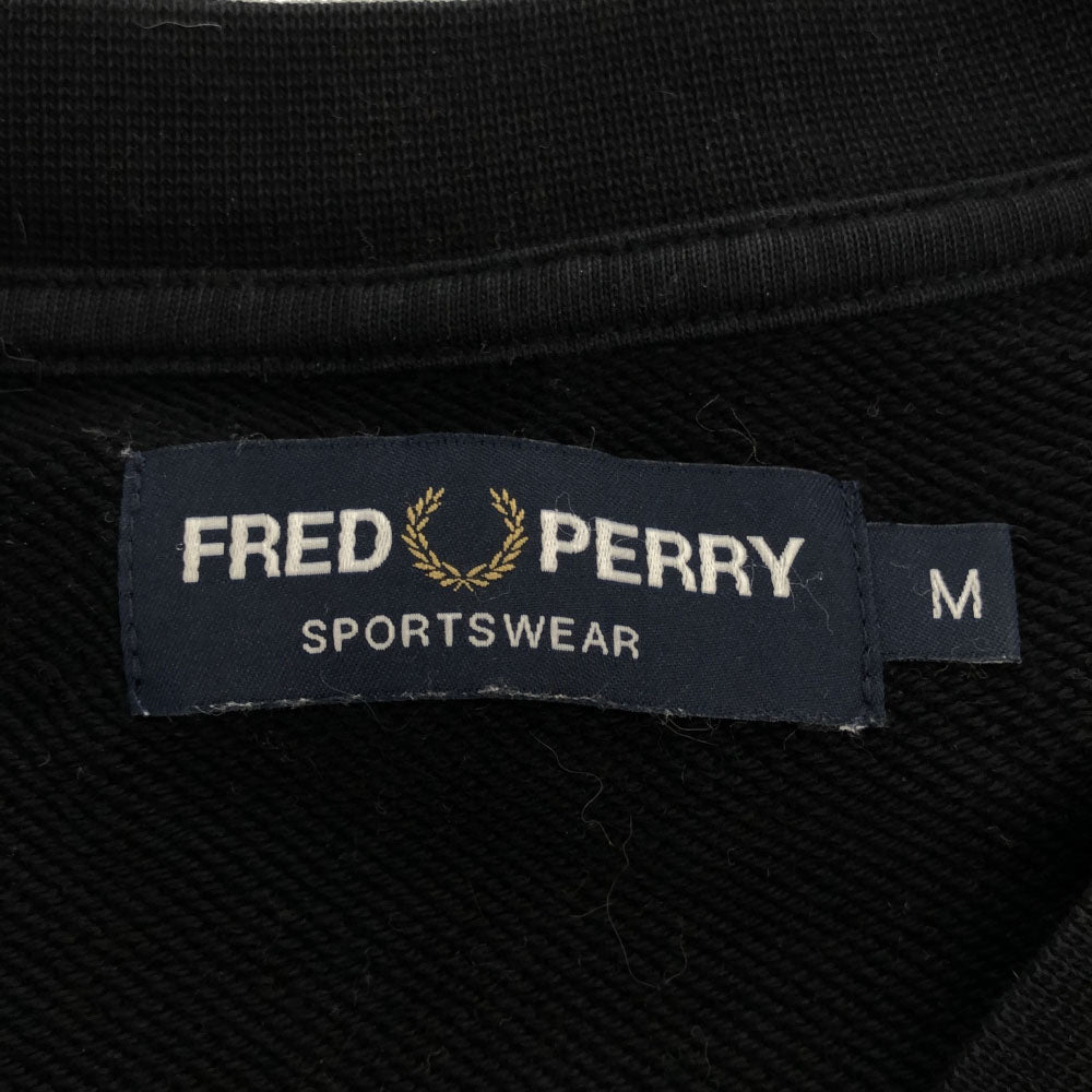 フレッドペリー 長袖 トレーナー M ブラック×ホワイト FRED PERRY スウェット メンズ