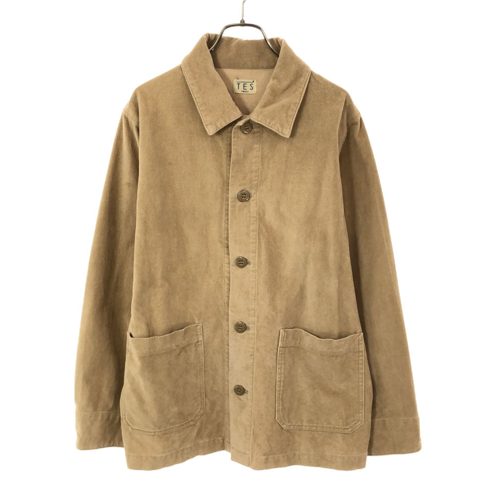 TES テス 日本製 刺繍 コーデュロイジャケット S ベージュ メンズ