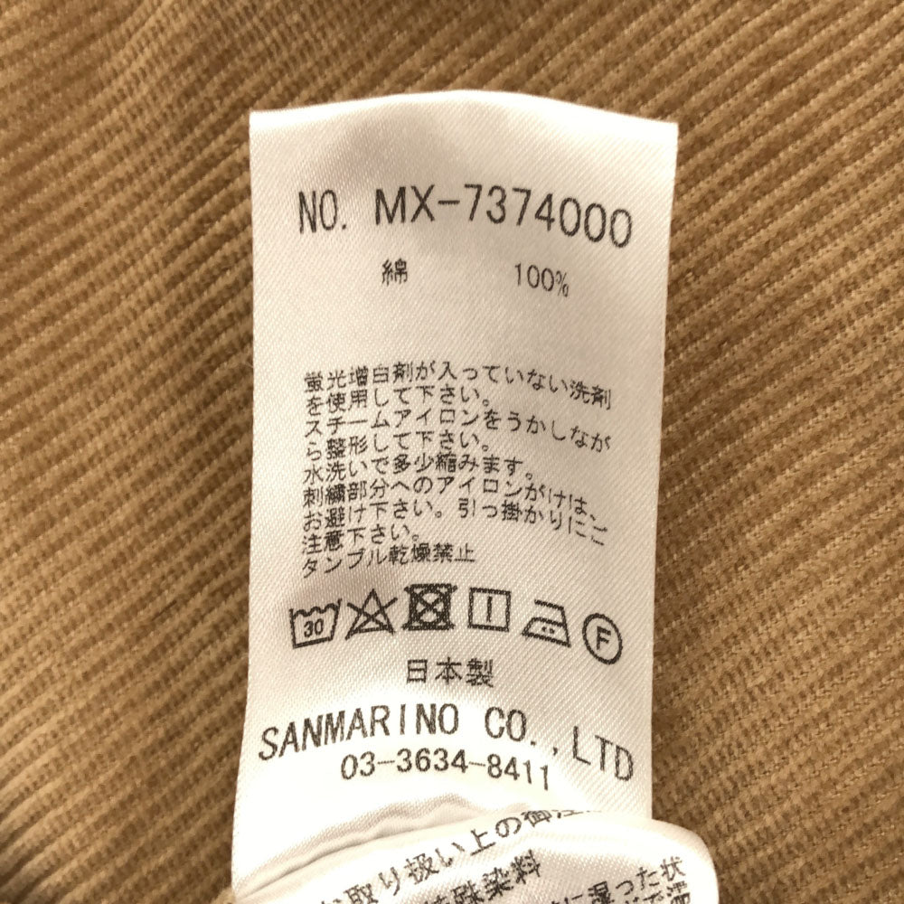 TES テス 日本製 刺繍 コーデュロイジャケット S ベージュ メンズ