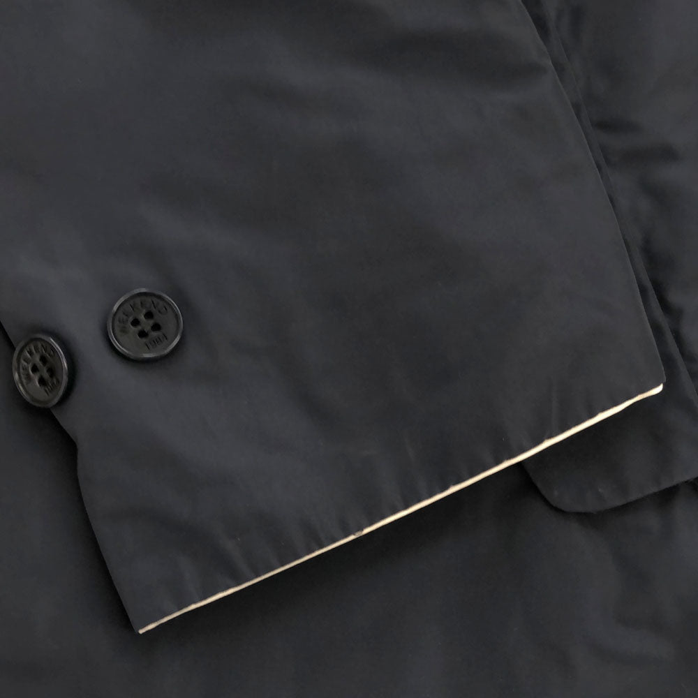 WEEKEND MaxMara ウィークエンドマックスマーラ 柄ワッペン ボーダー リバーシブル ステンカラーコート 38 ネイビー×グレー レディース