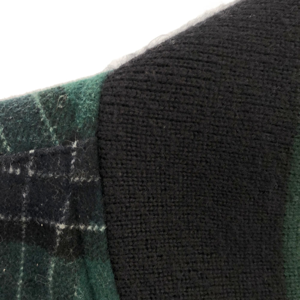 オープンセレモニー チェック柄 ワッペン ブルゾン S ブラック×グリーン メンズ