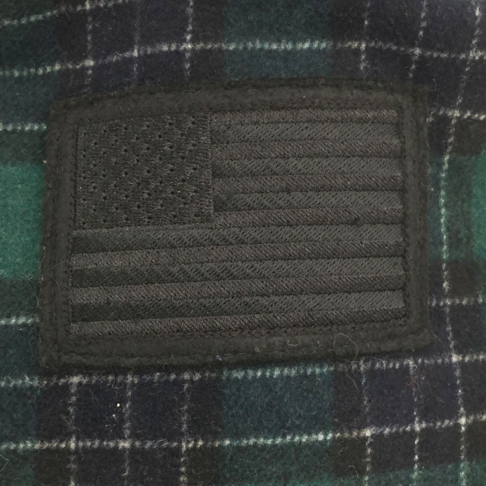 オープンセレモニー チェック柄 ワッペン ブルゾン S ブラック×グリーン メンズ