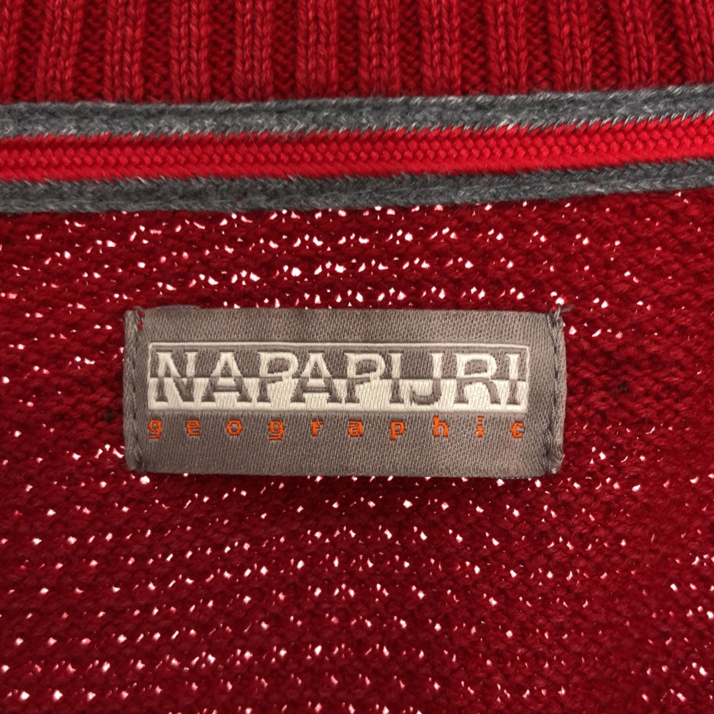 NAPAPIJRI ナパピリ コットン ニットジャケット S レッド メンズ
