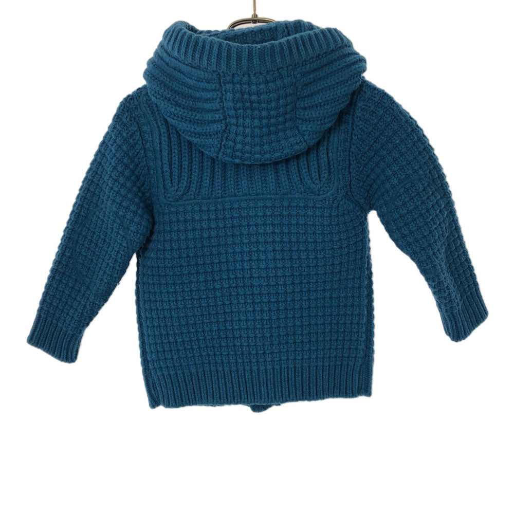 BARK バーク イタリア製 ウールブレンド ニット ダッフルコート 4 ブルー系 NANO universe ジャケット キッズ