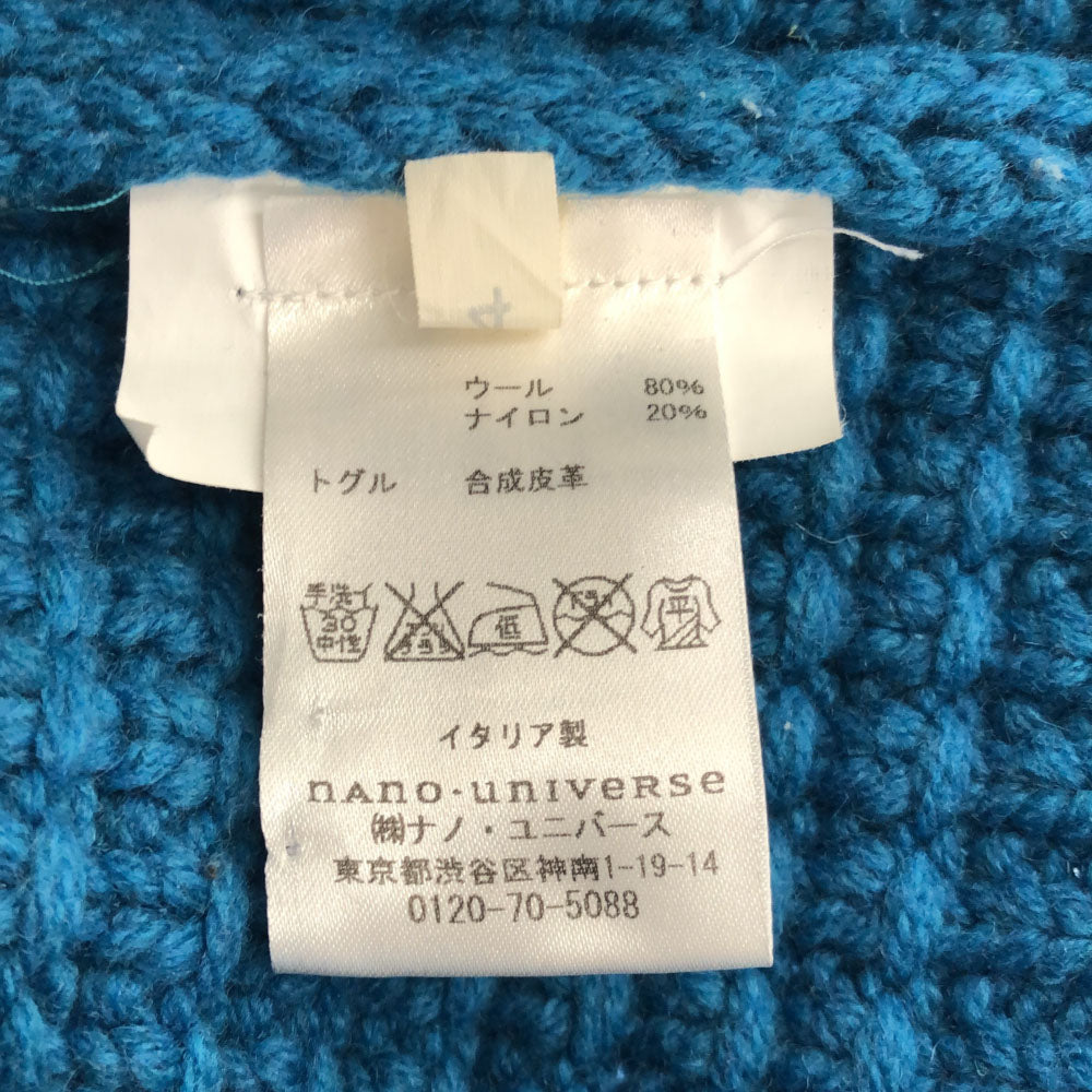 BARK バーク イタリア製 ウールブレンド ニット ダッフルコート 4 ブルー系 NANO universe ジャケット キッズ
