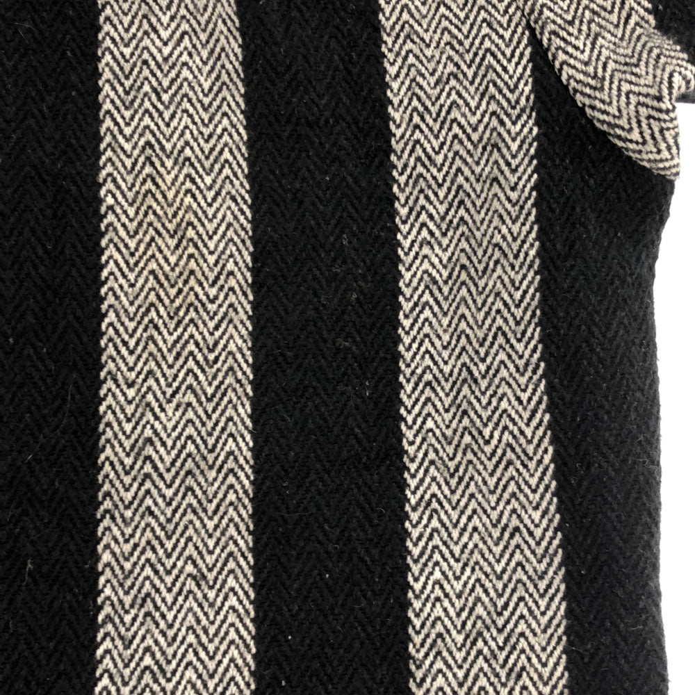 レトロフィット ストライプ ヘリンボーン 長袖 メキシカン パーカー M ブラック×ホワイト プルオーバー エスニック メンズ