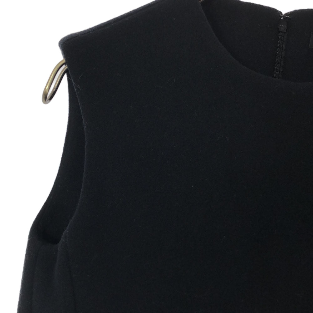 YOKO CHAN ヨーコチャン 日本製 ウール ノースリーブ ワンピース 38 ブラック レディース