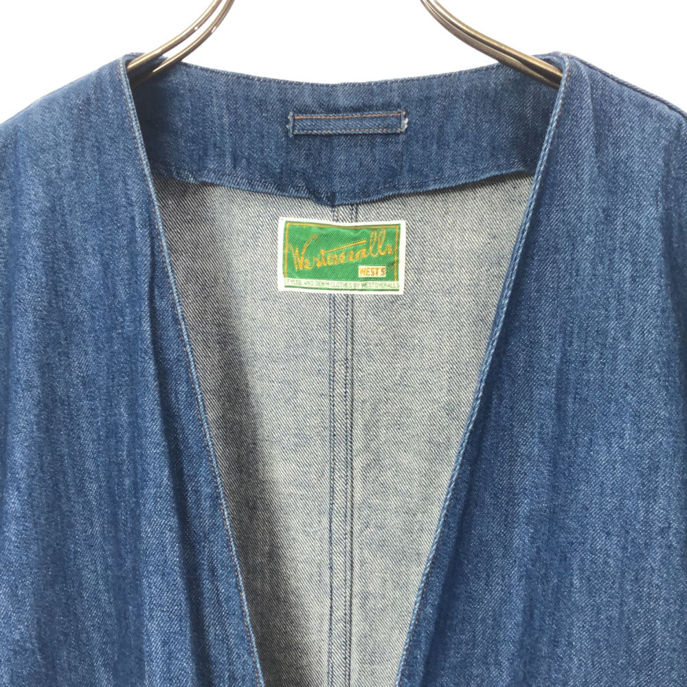 WESTOVERALLS ウエストオーバーオールズ 日本製 ノーカラー ロング デニムコート F レディース