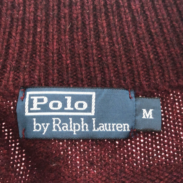 ポロバイラルフローレン ウール 長袖 モックネック ハーフジップ セーター M ブラウン系 Polo by Ralph Lauren ニット メンズ