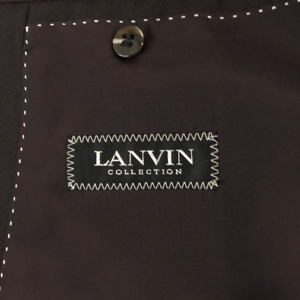 ランバンコレクション 日本製 ストライプ テーラードジャケット R50-46 ブラウン LANVIN LA COLLECTION メンズ