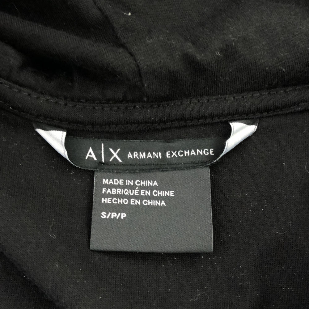 アルマーニ エクスチェンジ ヘリンボーン 長袖 ジップパーカー S ブラック系 ARMANI EXCHANGE メンズ