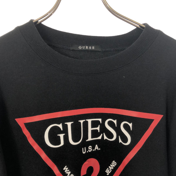 ゲス トライアングルロゴ 長袖 トレーナー LL ブラック Guess 裏起毛 スウェット メンズ