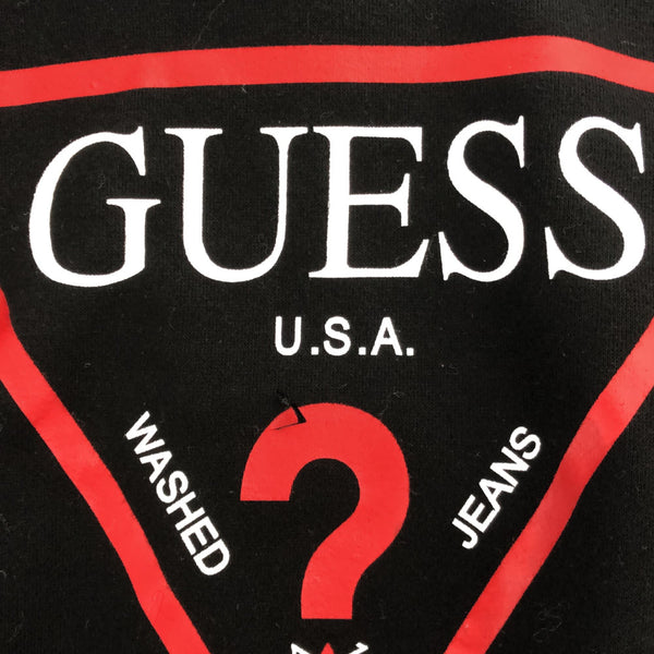 ゲス トライアングルロゴ 長袖 トレーナー LL ブラック Guess 裏起毛 スウェット メンズ