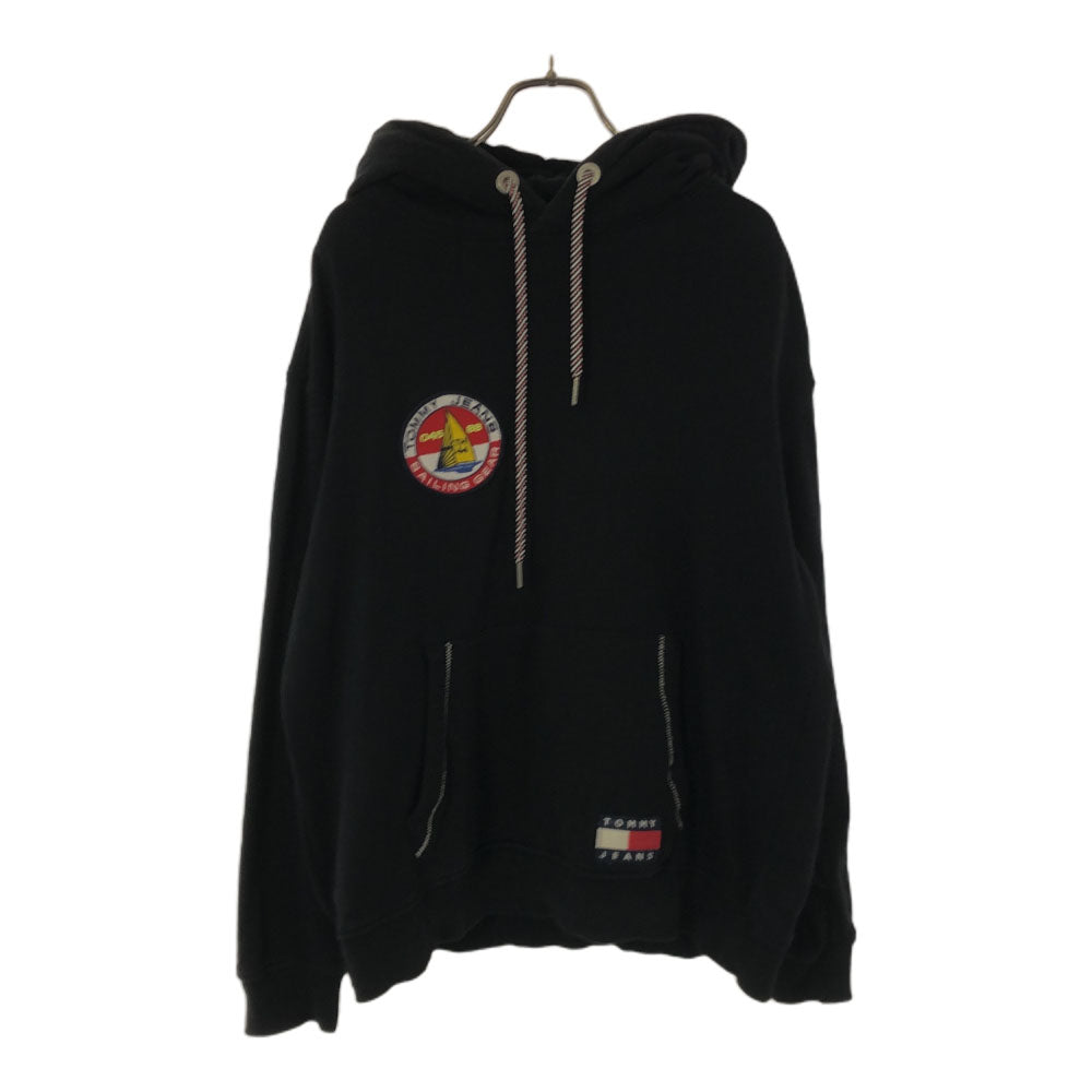 TOMMY JEANS トミージーンズ モンキータイムコラボ ワッペン 長袖 スウェットパーカー M ブラック MONKEY TIME TOMMY HILFIGER メンズ