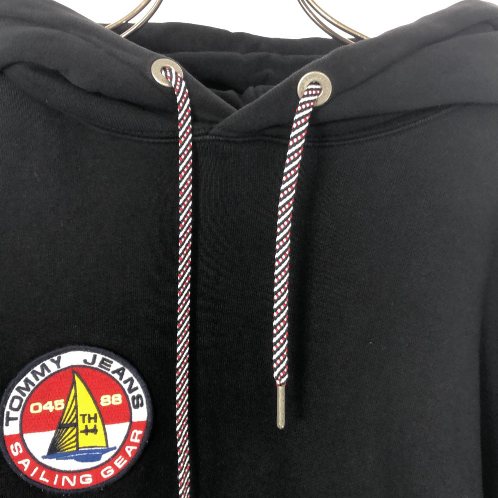 TOMMY JEANS トミージーンズ モンキータイムコラボ ワッペン 長袖 スウェットパーカー M ブラック MONKEY TIME TOMMY HILFIGER メンズ