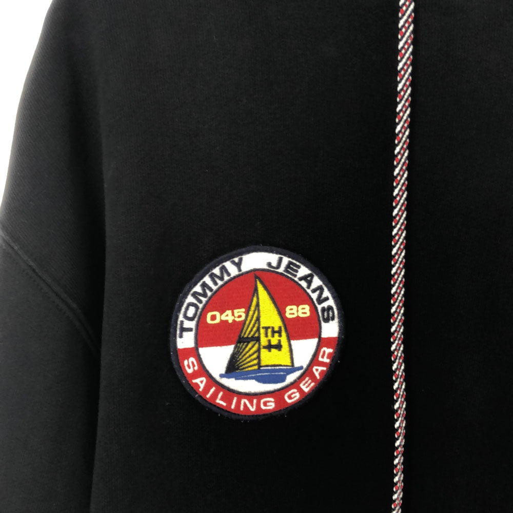 TOMMY JEANS トミージーンズ モンキータイムコラボ ワッペン 長袖 スウェットパーカー M ブラック MONKEY TIME TOMMY HILFIGER メンズ