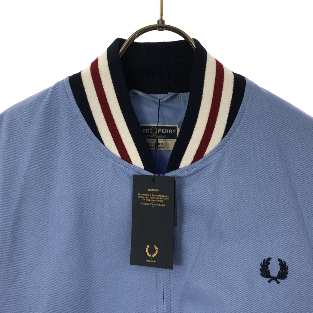 未使用 フレッドペリー 英国製 ブルゾン 42 ブルー系 FRED PERRY タグ付き メンズ