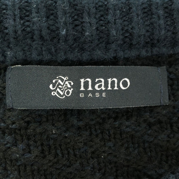 ナノベース ウールブレンド 長袖 セーター L ネイビー系 nano BASE nanouniverse ニット メンズ