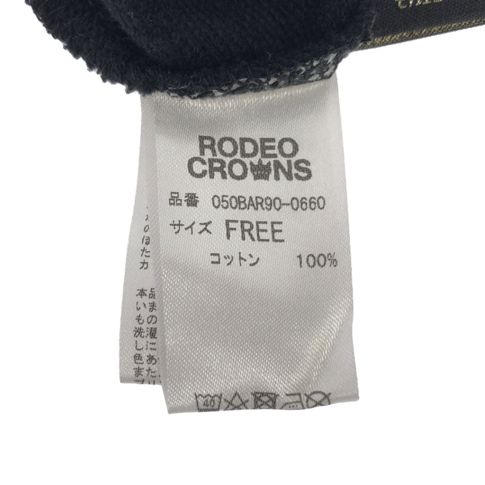 未使用 ロデオクラウンズ プリント 長袖 カットソー FREE ブラック×カーキ Rodeo Crowns トレーナー タグ付き レディース