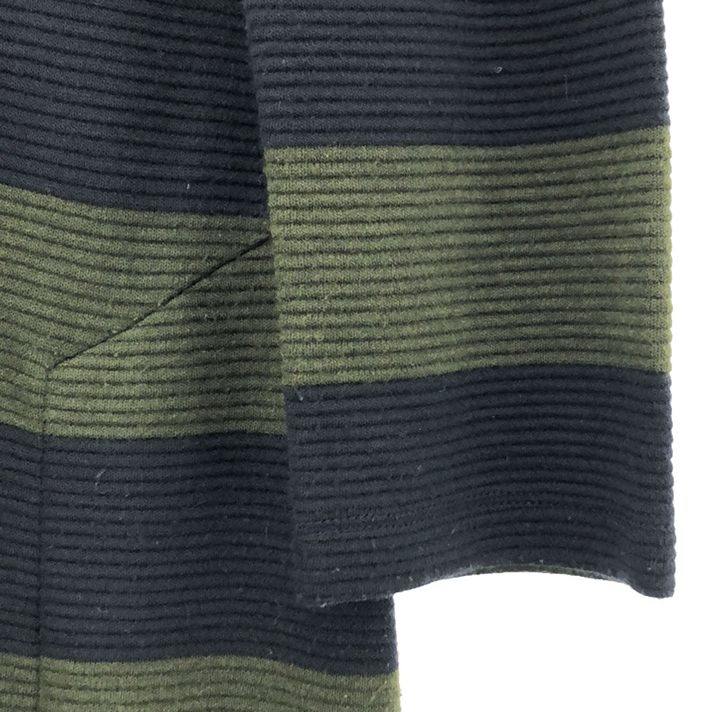 MAX&CO マックスアンドコー ボーダー 7分袖 ニット ワンピース M ブラック×カーキ レディース