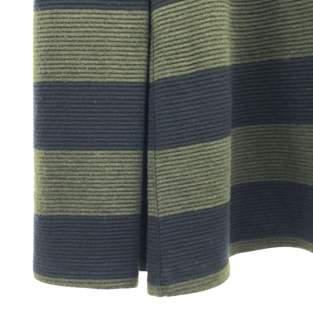 MAX&CO マックスアンドコー ボーダー 7分袖 ニット ワンピース M ブラック×カーキ レディース