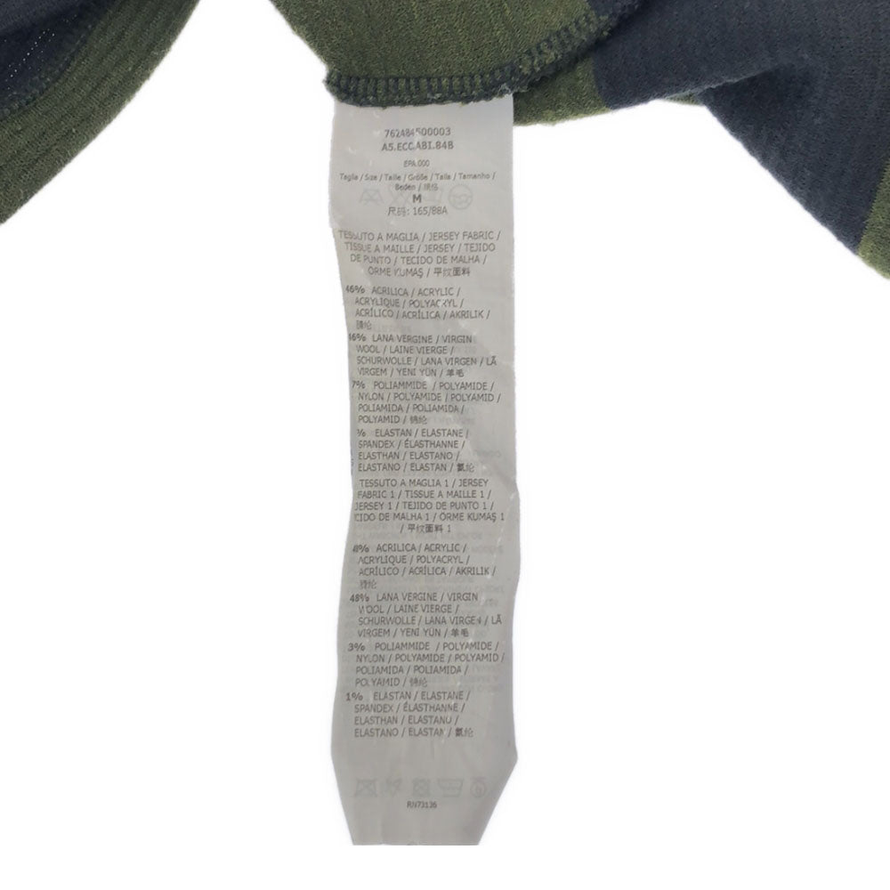 MAX&CO マックスアンドコー ボーダー 7分袖 ニット ワンピース M ブラック×カーキ レディース