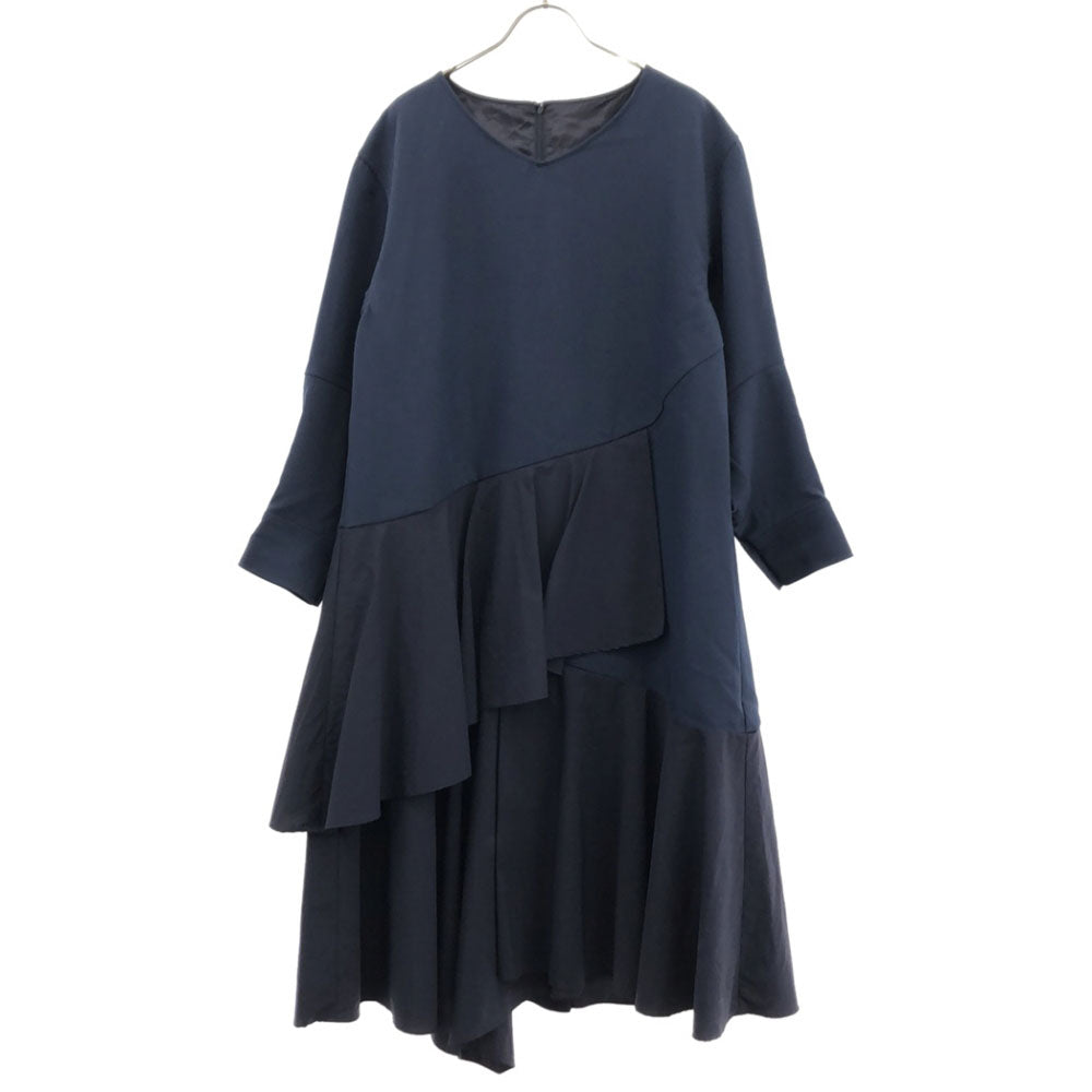 ELENDEEK エレンディーク 長袖 ワンピース 2 ネイビー バックジップ レディース